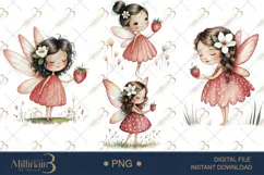 Strawberry Fairy PNG Fantasy Clipart Product Image 1