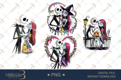 Cute Halloween Skeleton Couple Spooky Jack Clipart Product Image 1