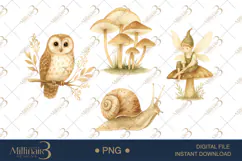 Vintage Sepia Fairy Woodland Clipart Product Image 1
