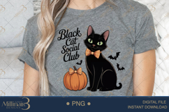 Black Cat Social Club PNG | Halloween Sublimation Design Product Image 4