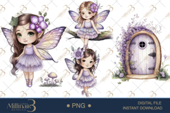 Purple Fairy Clipart |Whimsical Fantasy PNGs Product Image 1