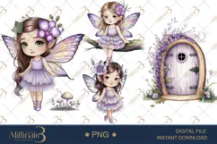 Purple Fairy Clipart |Whimsical Fantasy PNGs Product Image 1