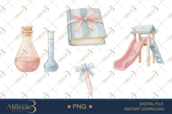 Cute Kids and Animals Blac To School Clipart Product Image 1