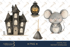 Watercolor Cute Halloween Clipart | Adorable Fall Graphics Product Image 1