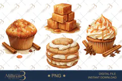 Watercolor Autumn Sweet Treats Sublimation Clipart Product Image 1