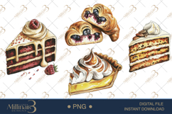 Watercolor Baked Goods Clipart for Cozy Kitchen Creations Product Image 1