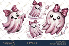 Pink Coquette Halloween PNG| Girly Spooky Season Clipart Fil Product Image 1