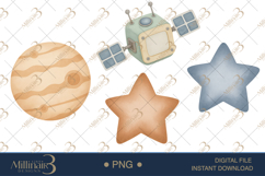 Astronaut And Space Clipart |Cute Astronaut and Galaxy Desig Product Image 1