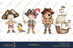 Pirate Kids Ocean Clipart for Playful Sea Adventures Product Image 1