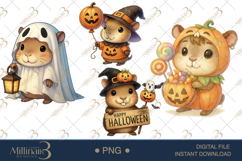 Halloween Capybara Clipart| Cute Autumn Animal Graphics Product Image 1