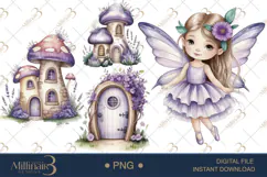 Purple Fairy Clipart |Whimsical Fantasy PNGs Product Image 1