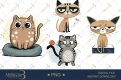 Cartoon Cat PNG Clipart |Cute Cats in Fun Cat PNG Product Image 1