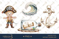 Pirate Kids Ocean Clipart for Playful Sea Adventures Product Image 1