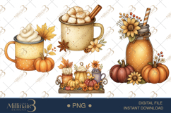 Fall Drink Clipart Sublimation | Halloween PNG Product Image 1