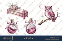 Pink Coquette Halloween PNG| Girly Spooky Season Clipart Fil Product Image 1
