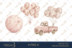 Pink Toile Baby Clipart PNG Product Image 1