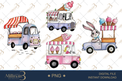 Ice Cream Truck Clipart PNG |Cute Summer Food Truck Product Image 1