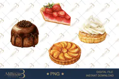Watercolor French Patisserie Clipart Product Image 1