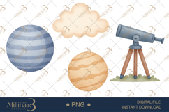 Astronaut And Space Clipart |Cute Astronaut and Galaxy Desig Product Image 1