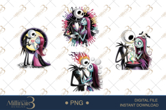Cute Halloween Skeleton Couple Spooky Jack Clipart Product Image 1