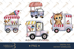 Ice Cream Truck Clipart PNG |Cute Summer Food Truck Product Image 1