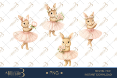 Watercolor Ballerina Bunnies Clipart Product Image 1