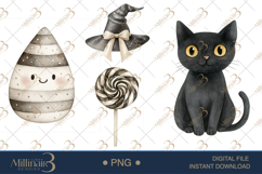 Watercolor Cute Halloween Clipart | Adorable Fall Graphics Product Image 1