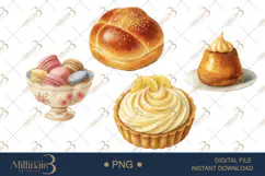 Watercolor French Patisserie Clipart Product Image 1