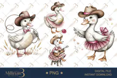Silly Goose Cowgirl Clipart |Silly Western Clipart Product Image 1