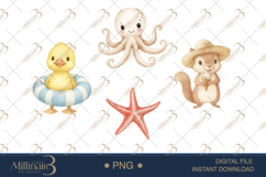 Cute Beach Animals Clipart Product Image 1