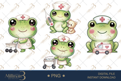 Cute Nurse Frog Clipart PNG |Frog Medical Cliparts Product Image 1