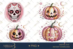 Pink Coquette Halloween PNG| Girly Spooky Season Clipart Fil Product Image 1