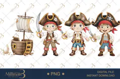 Pirate Kids Ocean Clipart for Playful Sea Adventures Product Image 1