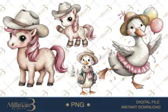 Silly Goose Cowgirl Clipart |Silly Western Clipart Product Image 1
