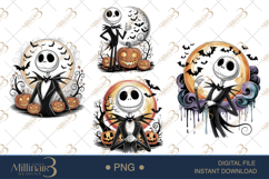 Cute Halloween Skeleton with Pumpkins Spooky Jack PNG Product Image 1