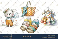 Cute Bear Fashion Clipart Baby Shower Invitations Product Image 1