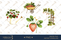 Strawberry Dessert Watercolor Clipart Product Image 1