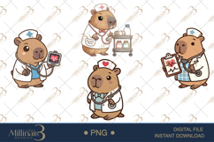 Cute Capybara Medical School Clipart PNG Product Image 1