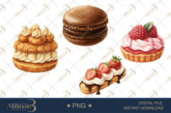 Watercolor French Patisserie Clipart Product Image 1