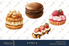 Watercolor French Patisserie Clipart Product Image 1