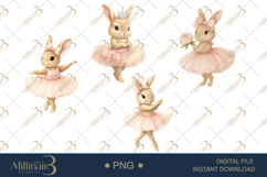 Watercolor Ballerina Bunnies Clipart Product Image 1