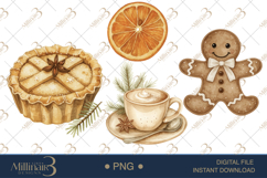 Watercolour Rustic Christmas Clipart | Christmas Warm Color Product Image 1