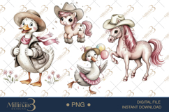 Silly Goose Cowgirl Clipart |Silly Western Clipart Product Image 1