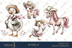 Silly Goose Cowgirl Clipart |Silly Western Clipart Product Image 1