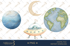 Astronaut And Space Clipart |Cute Astronaut and Galaxy Desig Product Image 1
