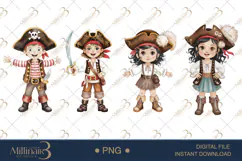 Pirate Kids Ocean Clipart for Playful Sea Adventures Product Image 1