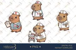 Cute Capybara Medical School Clipart PNG Product Image 1