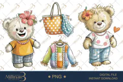 Cute Bear Fashion Clipart Baby Shower Invitations Product Image 1