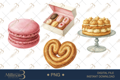 Watercolor French Patisserie Clipart Product Image 1
