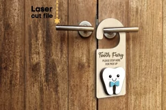 Tooth Fairy Door Hanger SVG Laser cut file for Glowforge Product Image 1